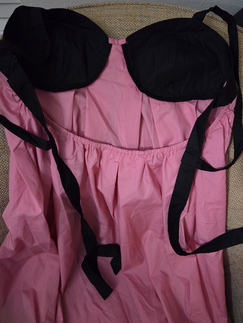 NWT Commense Bra-Splicing Halter Strap Long Dress Sz M - Picture 4 of 5